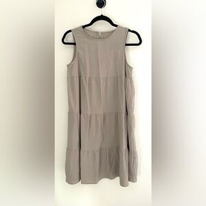 Sleeveless Gray Tiered Dress